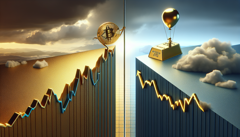 Bitcoin’s Volatile Decline Contrasts with Gold’s Record Surge Amid Economic Uncertainty