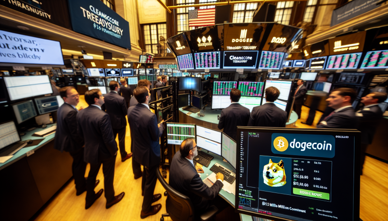 Dogecoin Makes Wall Street Debut as CleanScore Treasury Launches with 5 Million Commitment
