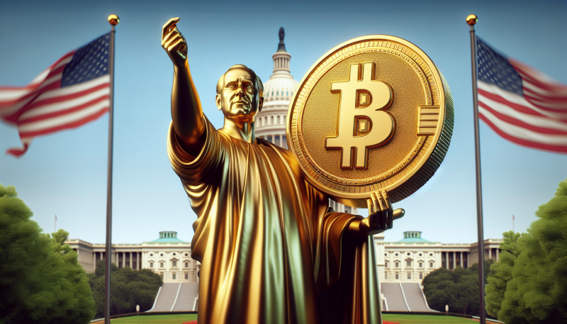 Trump’s 12-Foot Golden Bitcoin Statue Unveiled Near Capitol, Blending Politics and Cryptocurrency