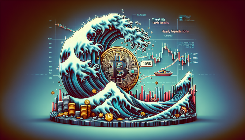 Bitcoin slips to about 105K as it tests the 200-day EMA amid tariff headlines and heavy liquidations